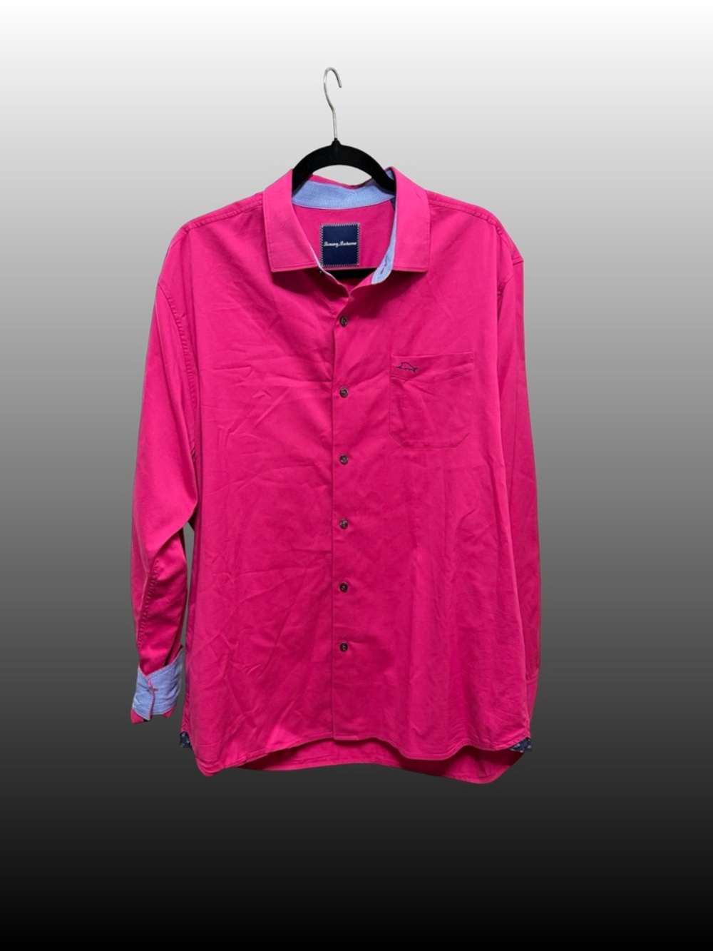 Tommy Bahama Men’s LS Preppy Button Up Shirt Pink Silk Cotton Blend Sz L